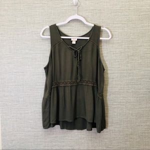 Free People Style Olive Green Tank